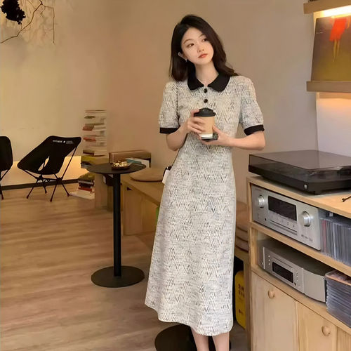 2026夏季新款法式高级感修身显瘦气质polo领连衣裙小众设计D1406
