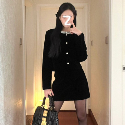 富家千金赫本风两件套2026新款春季法式上衣半身裙子两件套2316