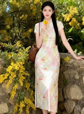 夏季复古新中式改良巨好看旗袍女子时尚气质修身收腰连衣裙D8137