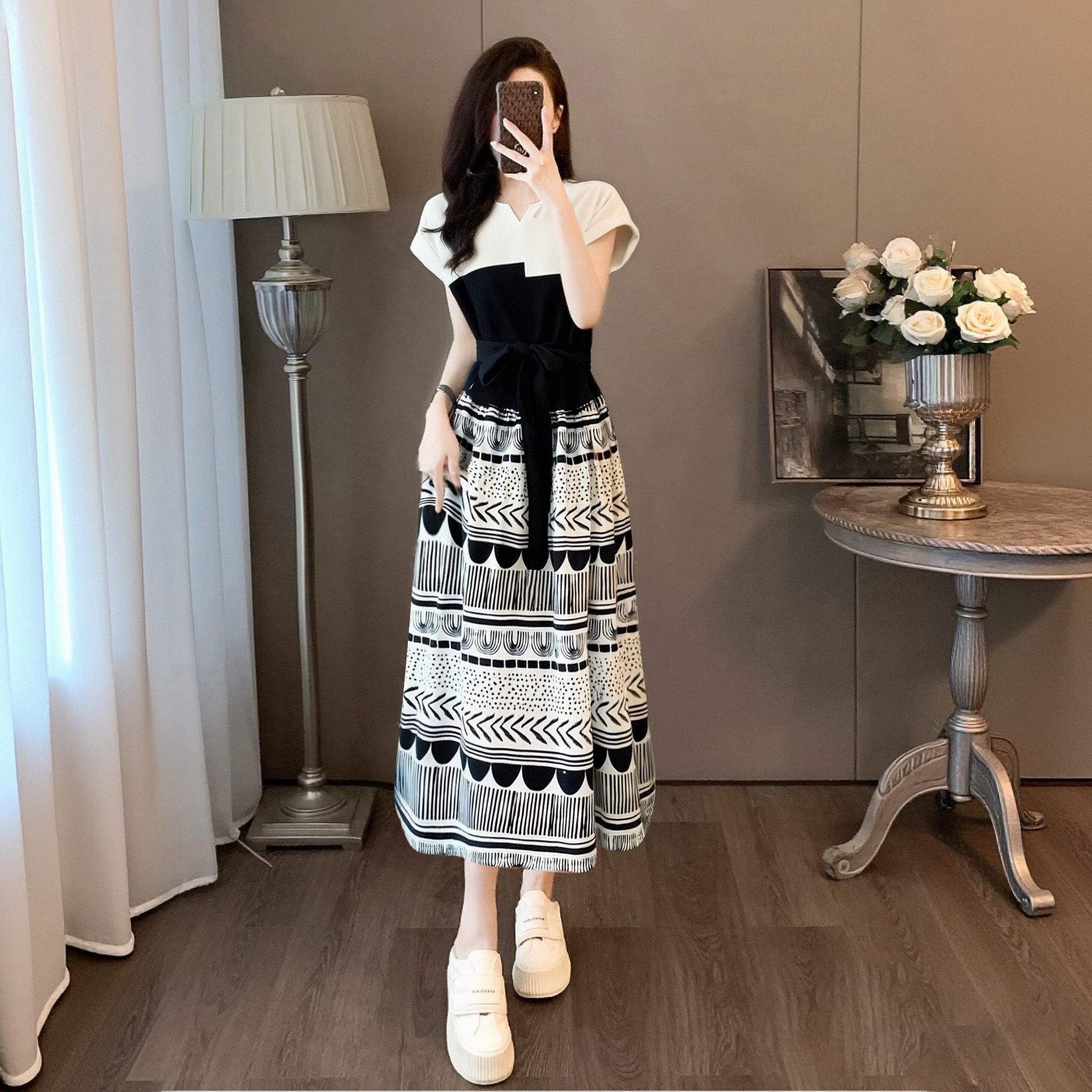 【送腰带】2026春季新款女装高奢时尚百搭气质显瘦连衣裙D1649