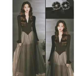 收腰裙子JT0153 有里布洋气优雅连衣裙女设计感衬衫 2025秋季 新款