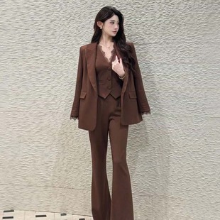 显瘦套装 新款 三件套LJ0160 休闲风上衣廓形2025秋冬季 有里布西装