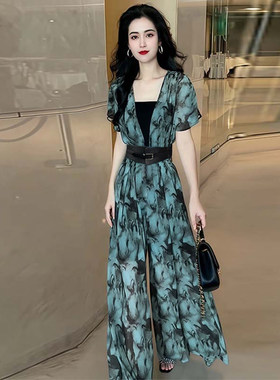 【有裤里】【含腰带】26夏季女时尚气质修身漂亮减龄连体裤D7801