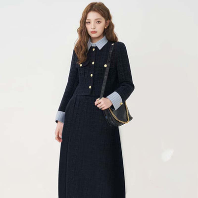有里布小个子套装裙2026新款女主穿搭早秋小香风两件套D3254