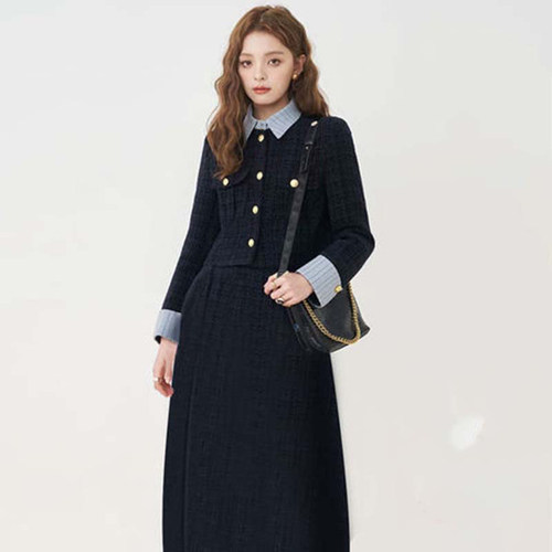 有里布小个子套装裙2026新款女主穿搭早秋小香风两件套D3254