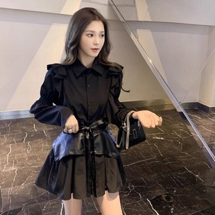 设计感衬衫 新款 裙子两件套JT0048 2025秋季 洋气减龄炸街连衣裙套装