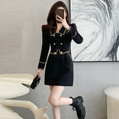 新款 法式 赫本风精致黑色连衣裙女2025春高端小香风高级感裙子6297