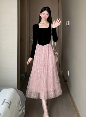 有里布气质优雅女装连衣裙2025秋季新款法式轻奢显瘦裙子QJ0136A