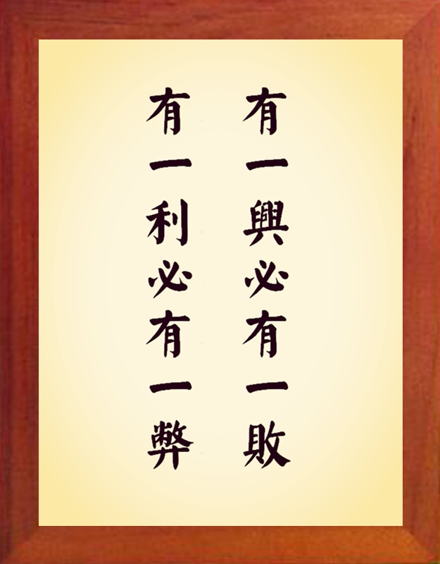 营养书画 进口实木 有框画装饰画 有一兴必有一败 有一利必有一弊
