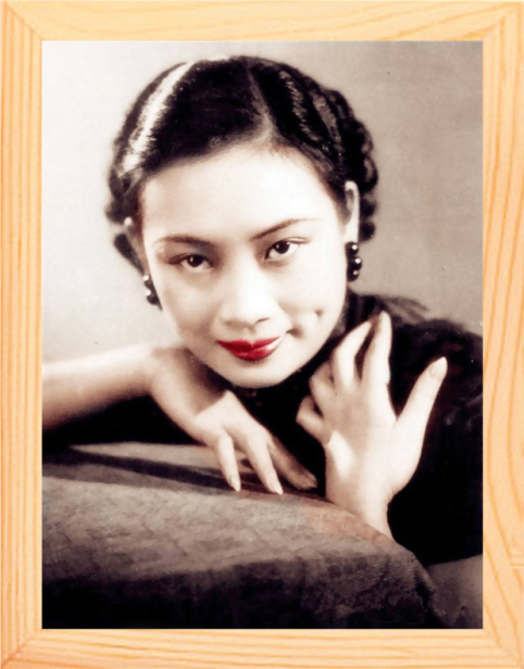 营养书画 天然实木有框画现代装饰画怀旧挂摆件 历代名人 胡蝶