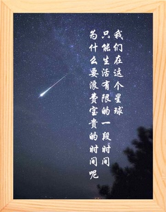 时间呢 营养书画 进口实木有框画装 饰画挂摆件 为什么要浪费宝贵