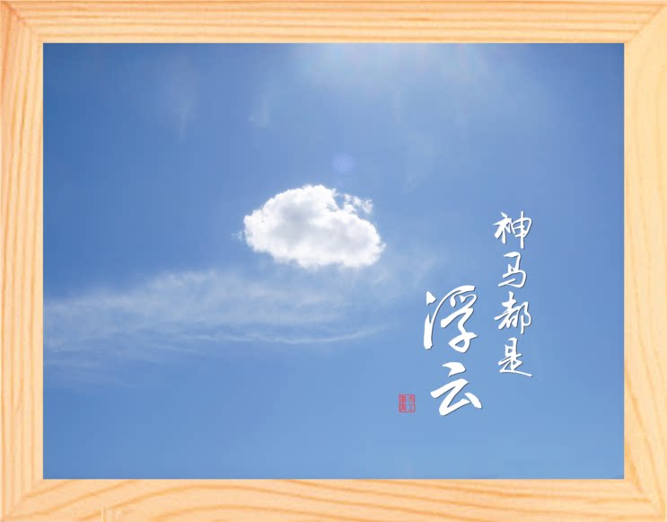 营养书画 天然实木有框画现代哲理画人生感悟挂摆件 神马都是浮云