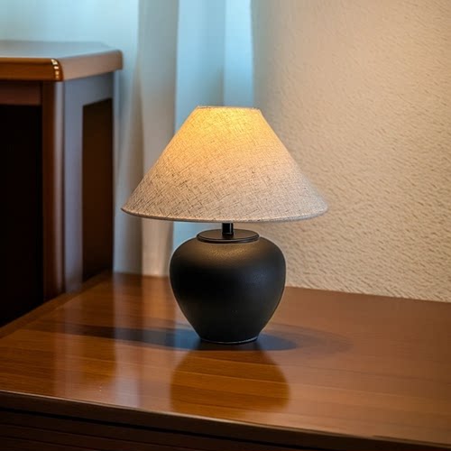 客厅侘寂风卧室调光台灯书房摆件民宿复古酒店美式台灯装饰灯具