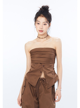 LINY LIBERTY 23SS 设计感小众独特抹胸上衣女收腰修身背心外穿