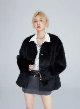 LINY LIBERTY 22FW 冬天也要保持温暖皮草女辣酷气质短款毛绒外套