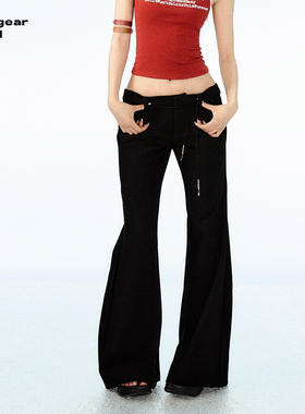 LINY LIBERTY 24SS 低腰微喇西装裤女夏复古显瘦休闲直筒长裤