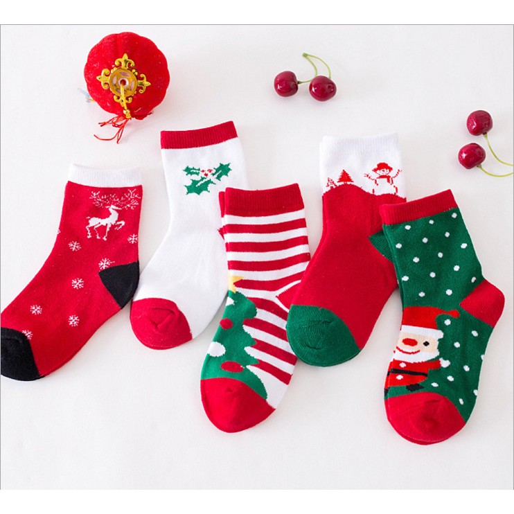 Autumn And Winter Christmas Socks Classic Striped Children's