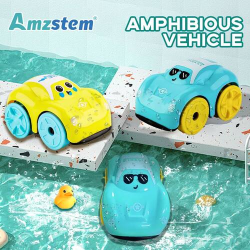 Baby Shower Toys Amphibious Cars Bathroom Floating Clockwork