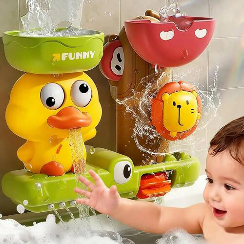 Cute Duck Bath Toy Set Interactive Water Spraying Toys for T