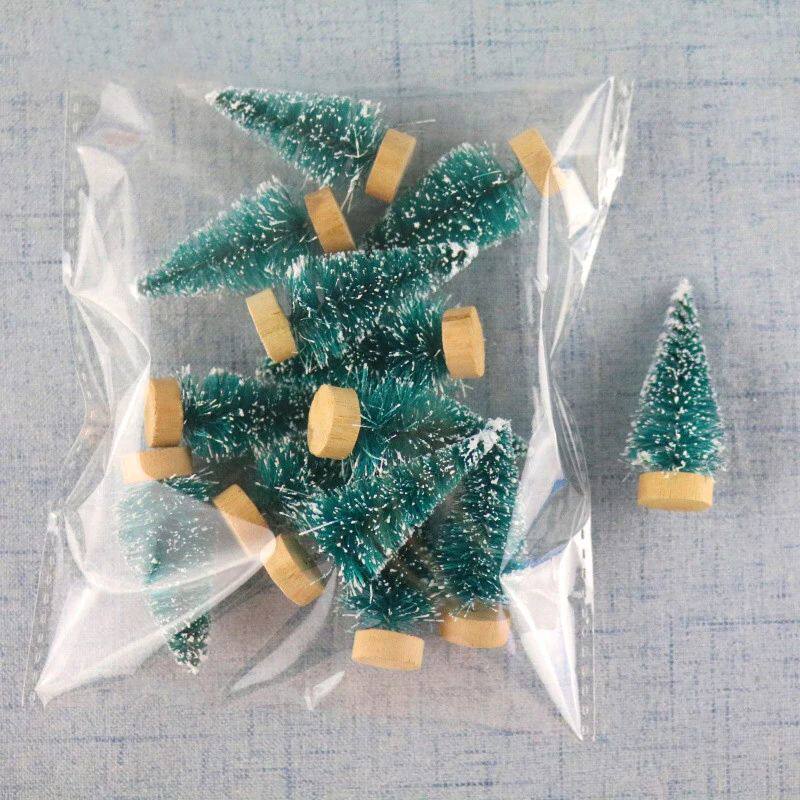 12Pcs Mini Christmas e DIY Ornament Artificial Pine Sisal Sn