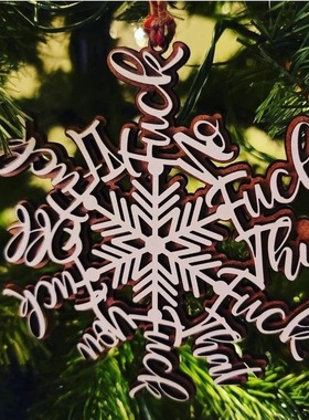 Snowflake Wooden Pendant Christmas Decoration Sweary Snowfla