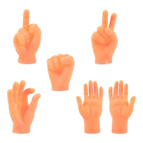 6pcs Funny Tiny Finger Hands Gesture Toys Teasing Cat Rubber
