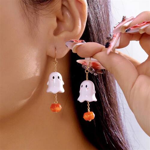 Halloween Skull Pumpkin Drop Earrings for Women Gothic Punk