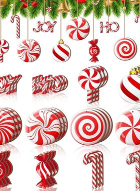 12Pcs Christmas Decoration Woodn Candy Hanging Christmas