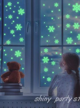 New Christmas Luminous Snowflake Decoration Snowflake Sticke