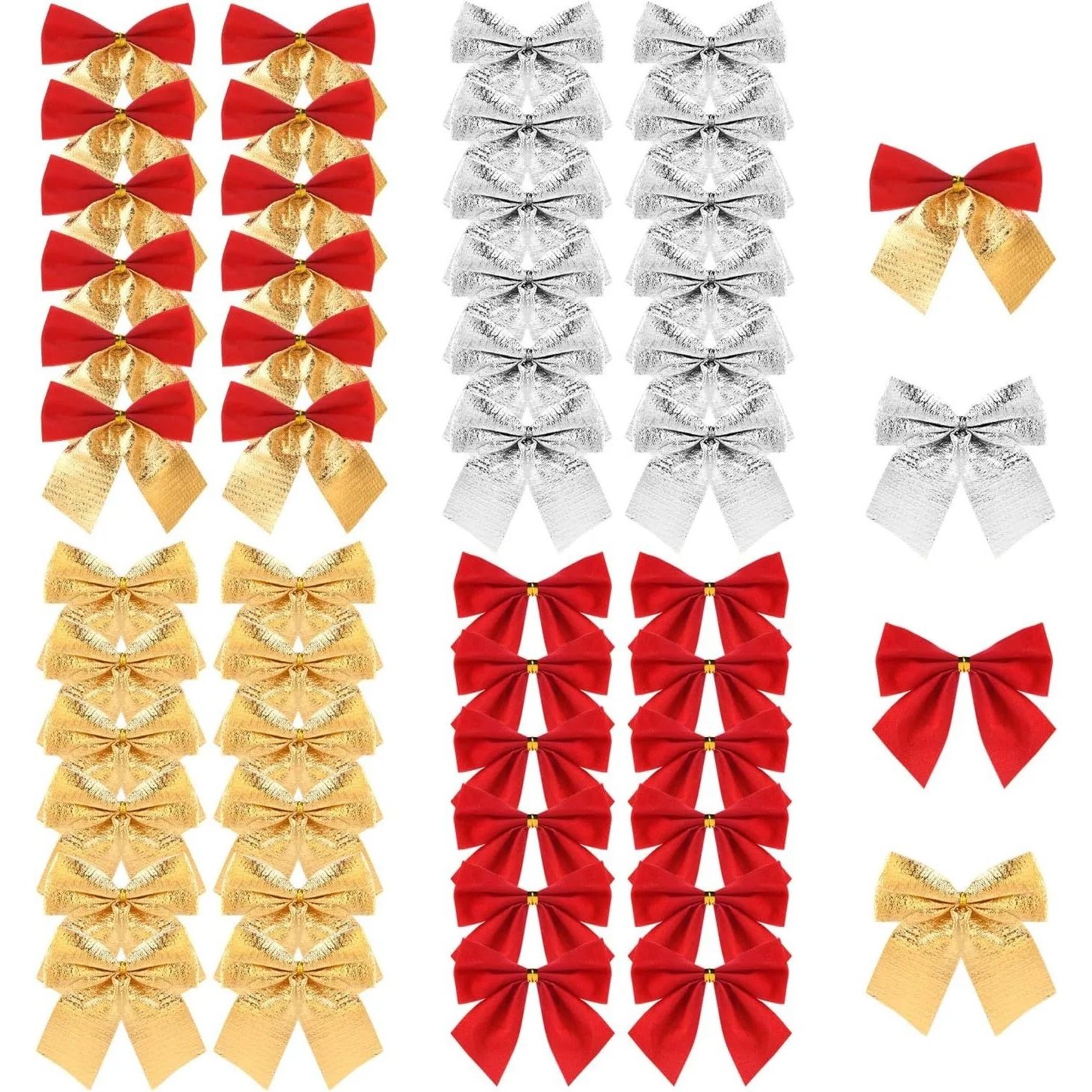 10/20/30Pcs Christmas Decoration Bow Red Gold Xmas Tree Bowk
