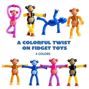 Pop Tubes Fidget Suction Decompression Monkey Toys Stret Cup