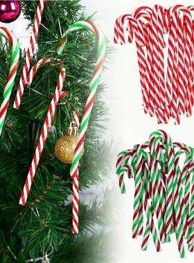24/6PCS Mini Candy Canes Miniature Christmas Tree Decor Pepp