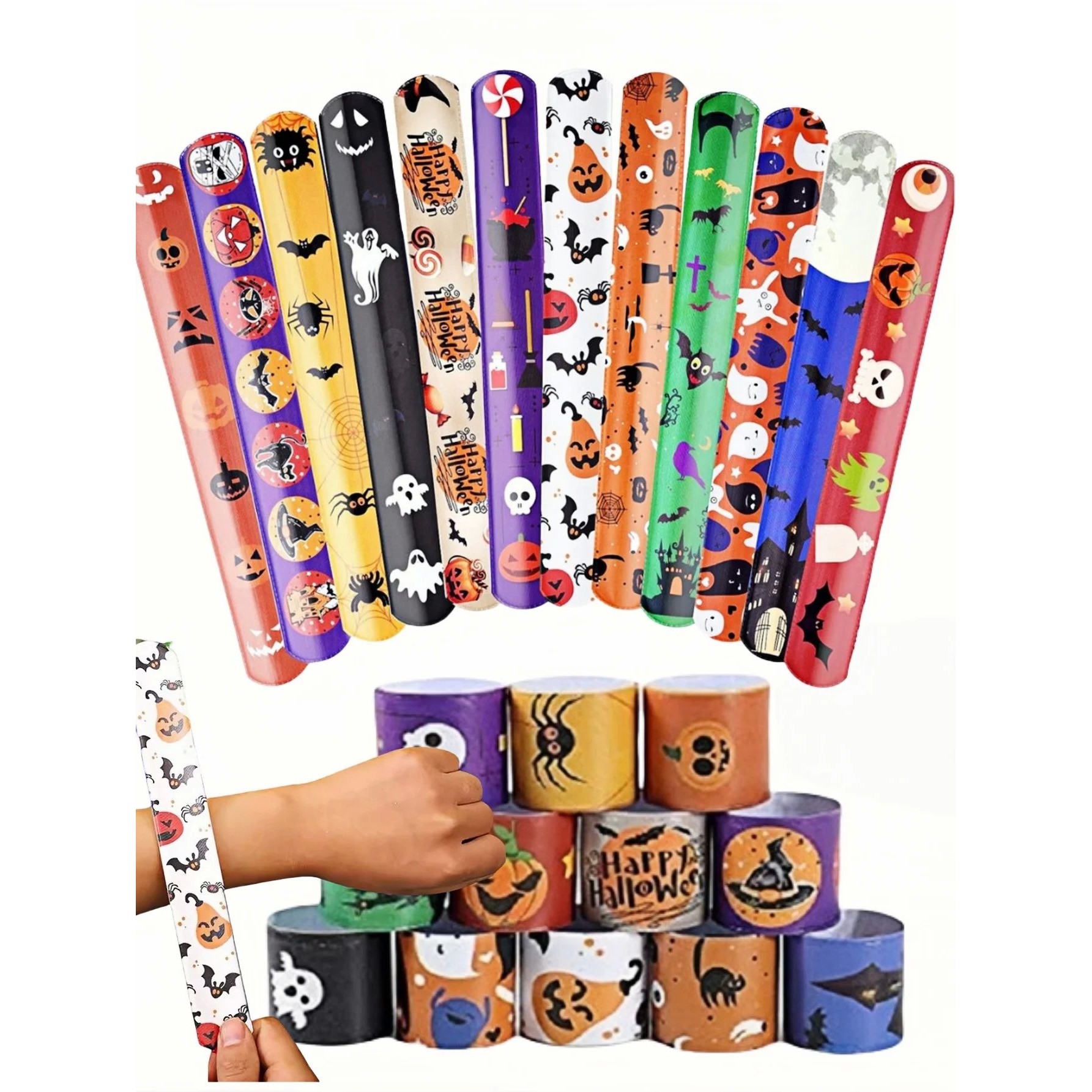 12-48Pcs Halloween Party Creative Wristbands Supplies Spider