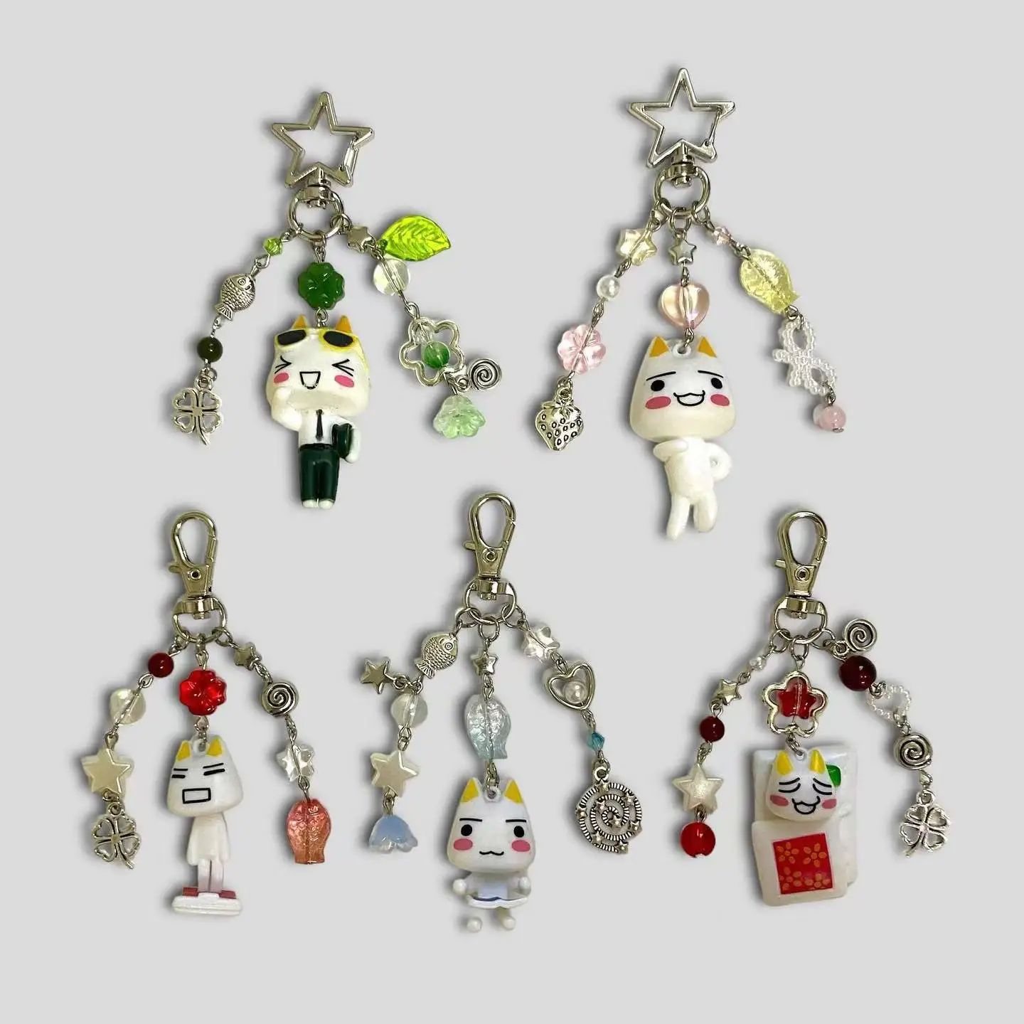 Handmade Kawaii Toro Inoue Beaded Phone Charm Keychain