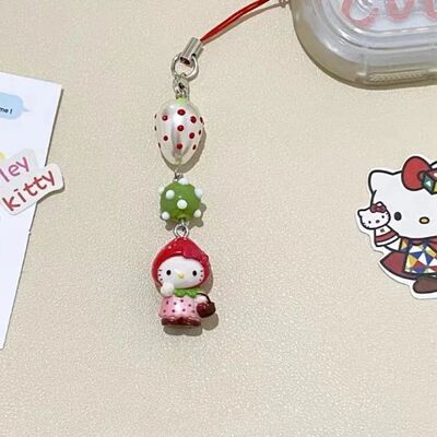 Kawaii Strawberry Head HelloKitty Phone Chain Girl Instagram