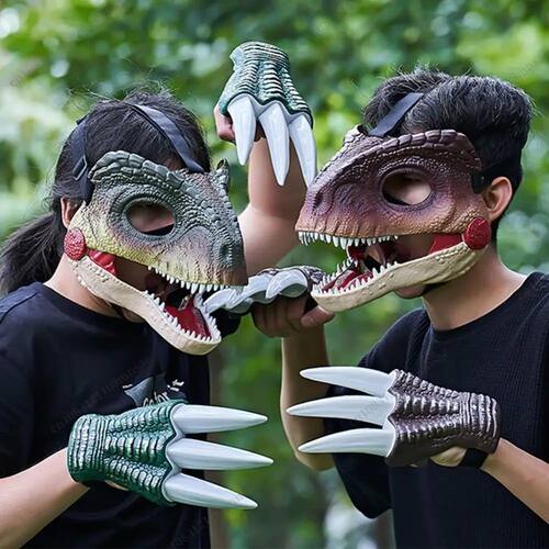 Halloween Moving Jaw Dino Mask with Dinosaur Scream 3D Dinos