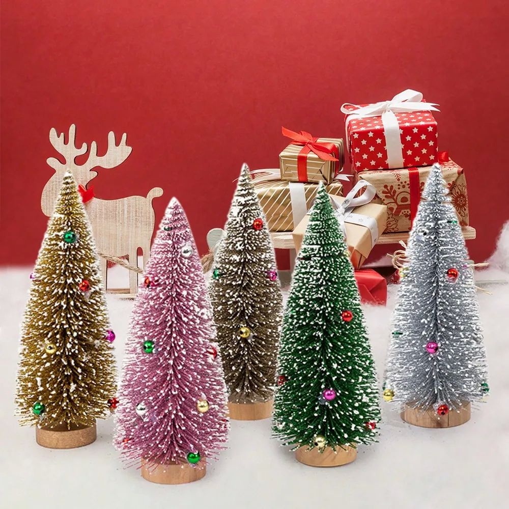 1Pc Mini Christmas Tree Cedar Tree Snowflake Pine Needle