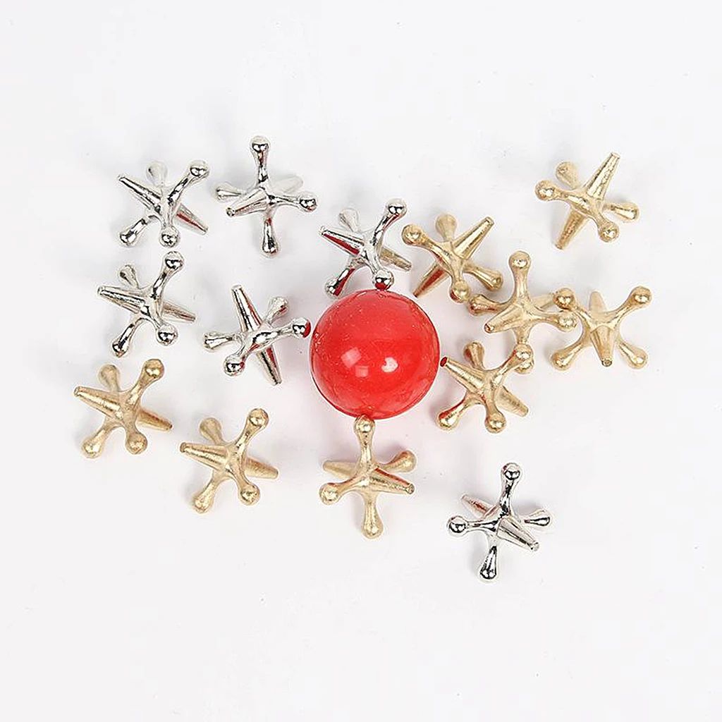 10 Set of Jacks Game Christmas Toys Kit Play Jacks Board Gam