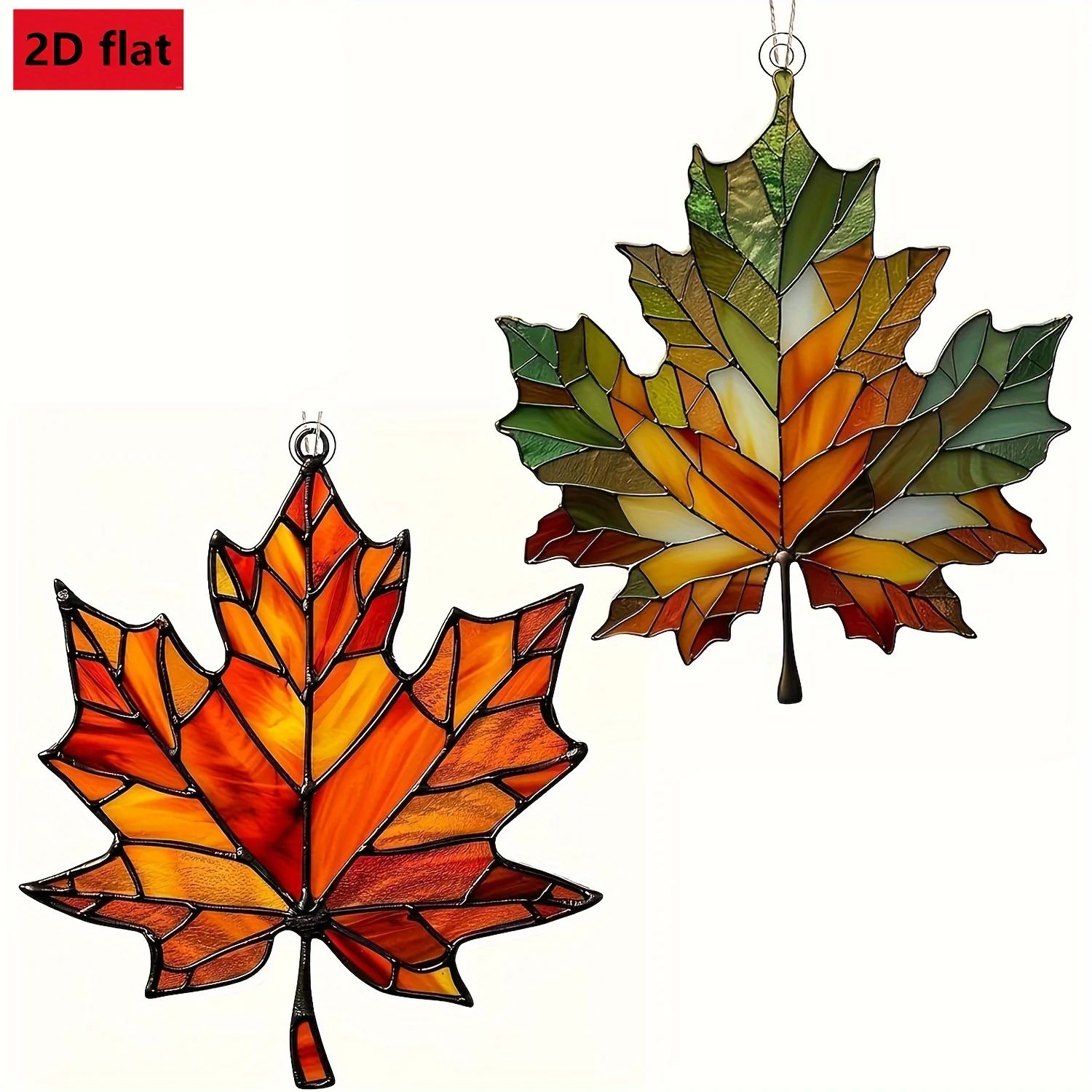 2D Flat,Thanksgiving Acrylic Maple Leaf Light Catcher, Class