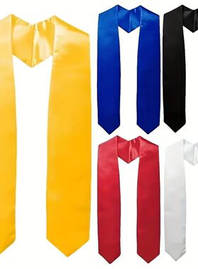 1pcs Graduation Stole Sash Satin Plain Honor Stole Bachelor