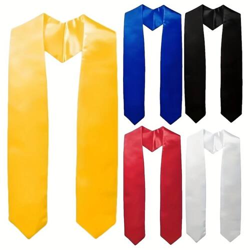 1pcs Graduation Stole Sash Satin Plain Honor Stole Bachelor