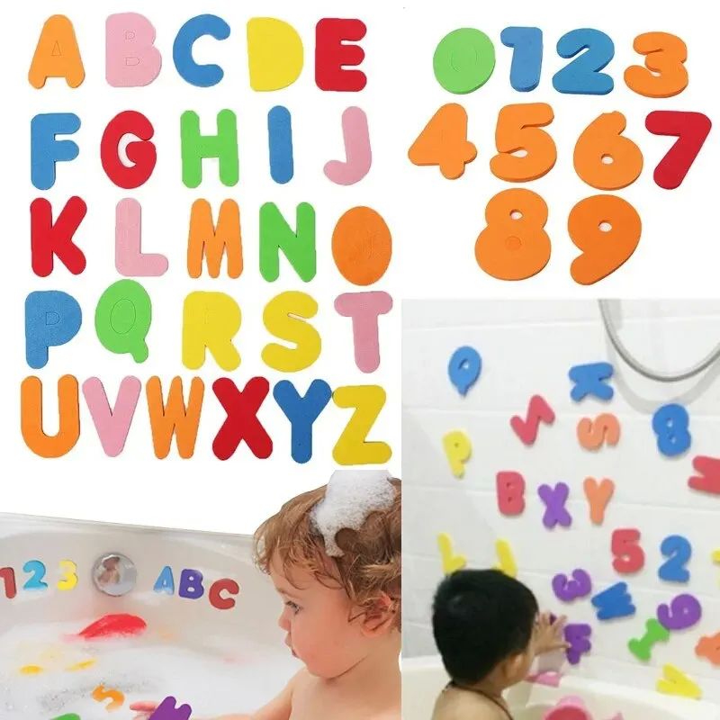 36pcs/set Alphanumeric Letter Bath Puzzle EVA Kids Baby Toys