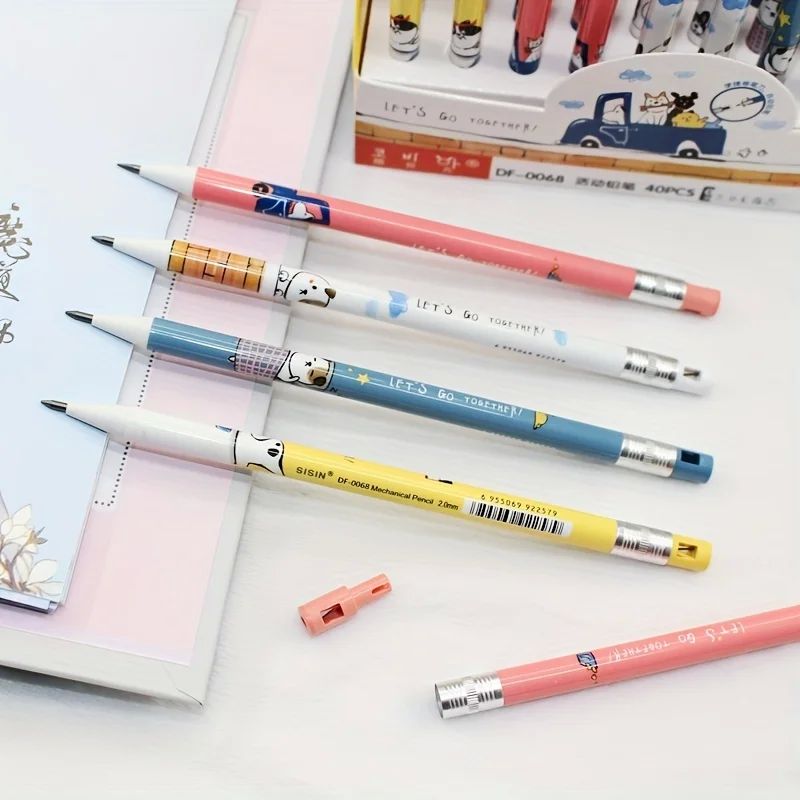 12Pcs/Set Creative 2.0mm Mechanical Pencil Animals Cat Dog A