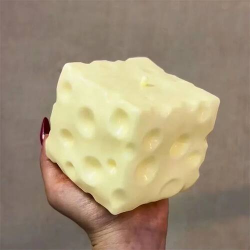 Jumbo Cheese Cube Sss Ball Big Cheese Shapeable Squeeze Ball