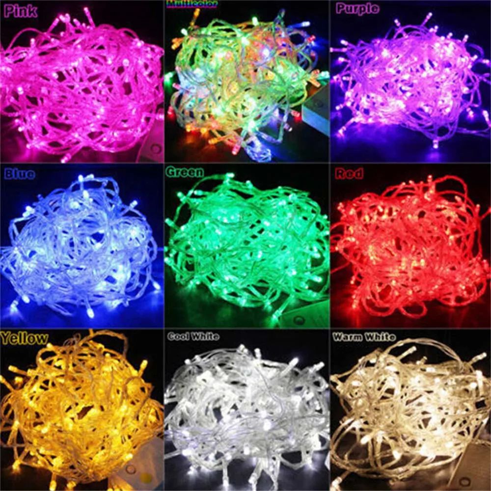 Led String Fairy Lights Christmas 10M 100LED 9Color 8 Modes