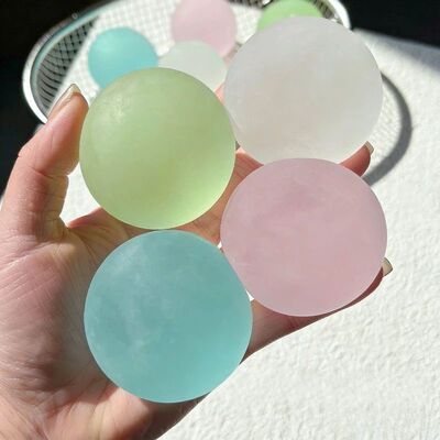 Squishy Blue Maltose Fidget Toy Soft Pink Mochi Sensory Sque