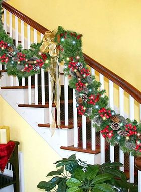 Christmas Wreath LED Garland Decoration Rattan Garlands Deco