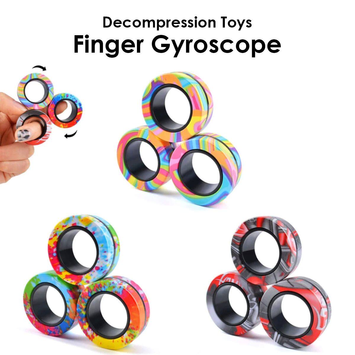 3Pcs Magnetic Rings Fidget Toy Set Adult Fidget Magnets Spin