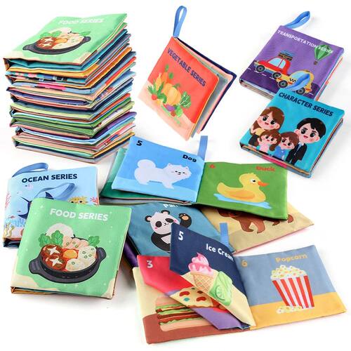 8PCS/Pack Non Toxic Baby Cloth Book Teaches Daily Routines a