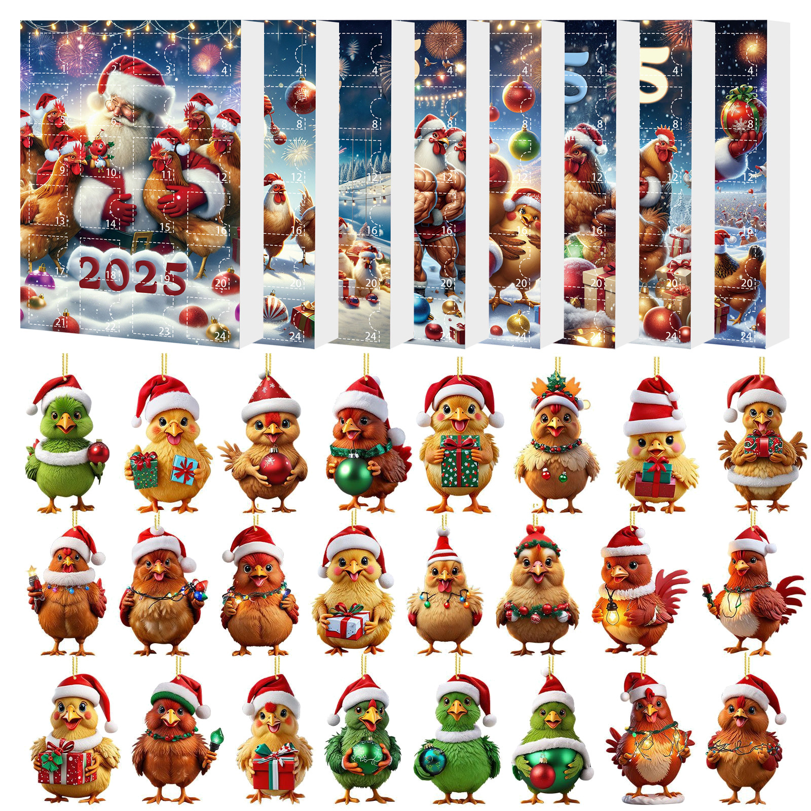 2025 Christmas Countdown Calendar Blind Box Chicken Acrylic